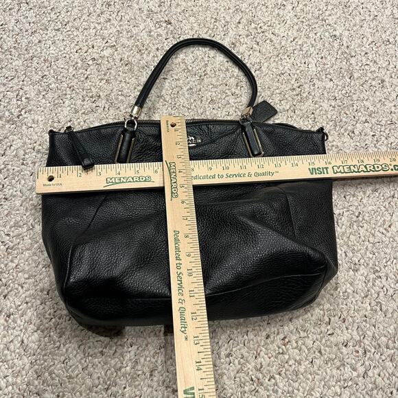 Coach Kelsey Leather Tote Bag Black Purse Top Handle Missing Long Strap - Picture 3 of 8